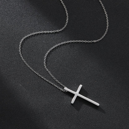 Titanium Steel Cross Necklace for Men's Fashion Style