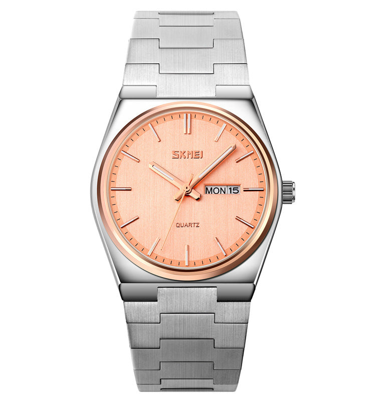 Stylish Men's Steel Band Quartz Watch with Calendar