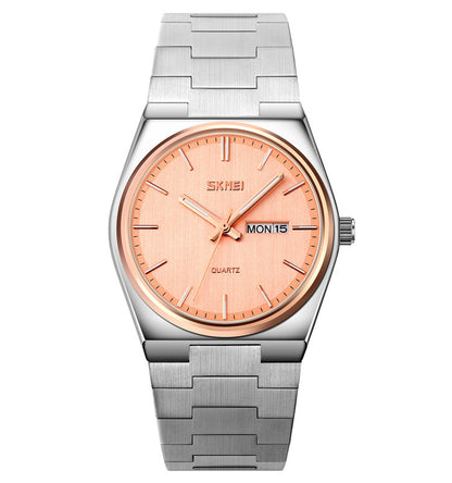 Stylish Men's Steel Band Quartz Watch with Calendar