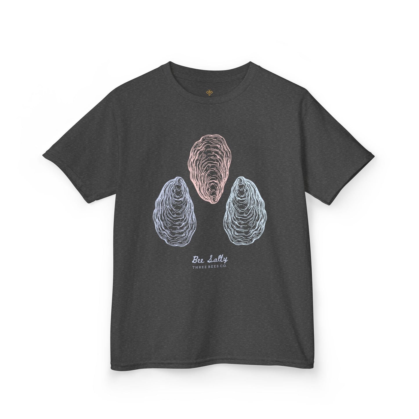 Bee Salty Oyster Trio Girls Short Sleeve Youth Hive Tee