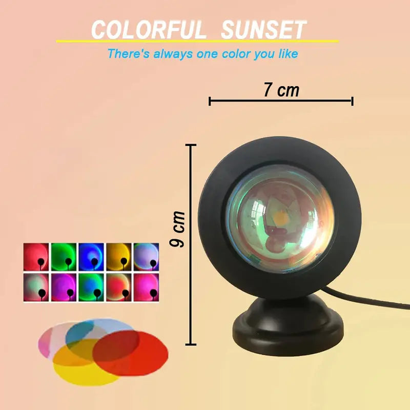 USB Sunset Rainbow Projector LED Night Light Decor