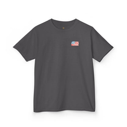 Bee Free American Flag with Bee Stars Short Sleeve Youth Unisex Hive Tee