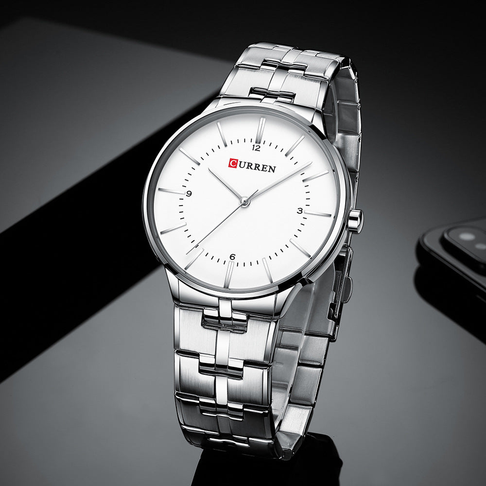 Stylish Men's Quartz Watch with Steel Band