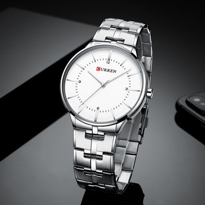 Stylish Men's Quartz Watch with Steel Band