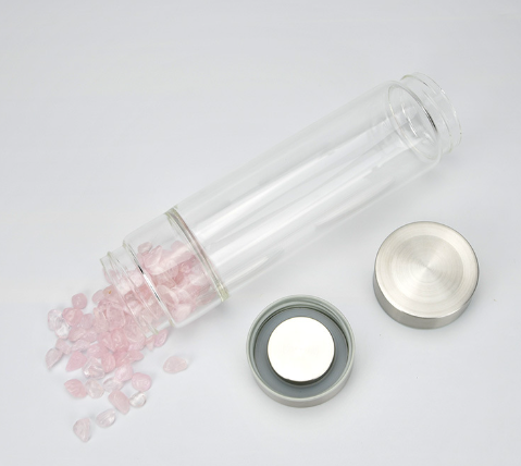 Creative Natural Colored Stone Glass Water Bottle