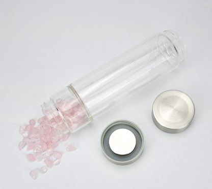 Creative Natural Colored Stone Glass Water Bottle