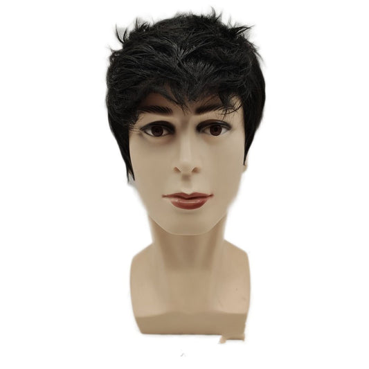 Men's Short Hair Wig with Chemical Fiber Material