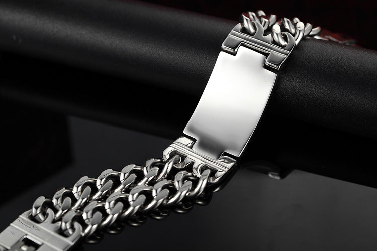 Classic Men's Titanium Steel Cross Bracelet (Wholesale)