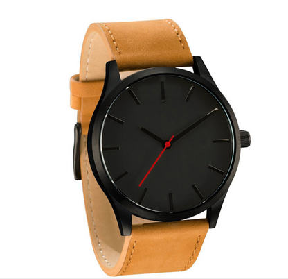 Men's Large Dial Military Sports Watch with Suede Strap