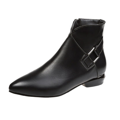 Pointed Toe Women's Low-Heeled Cashmere Martin Boots