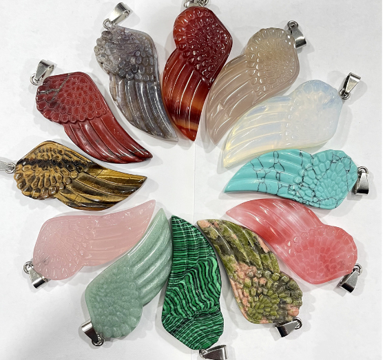Handcrafted Angel Wing Shell Pendant Beaded Necklace