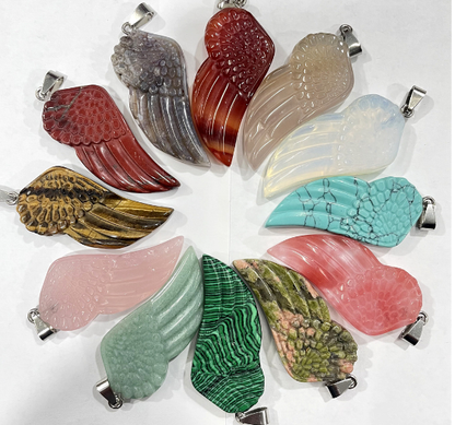 Handcrafted Angel Wing Shell Pendant Beaded Necklace