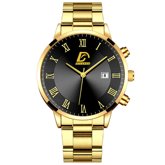 Men's Casual Business Calendar Stainless Steel Watch