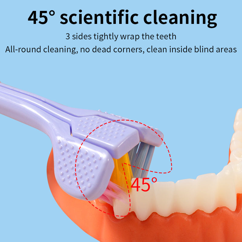 8pcs Soft Bristle Three-Sided Toothbrush Set for Oral Care