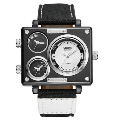 Multifunctional Men's Watch with Large Square Dial