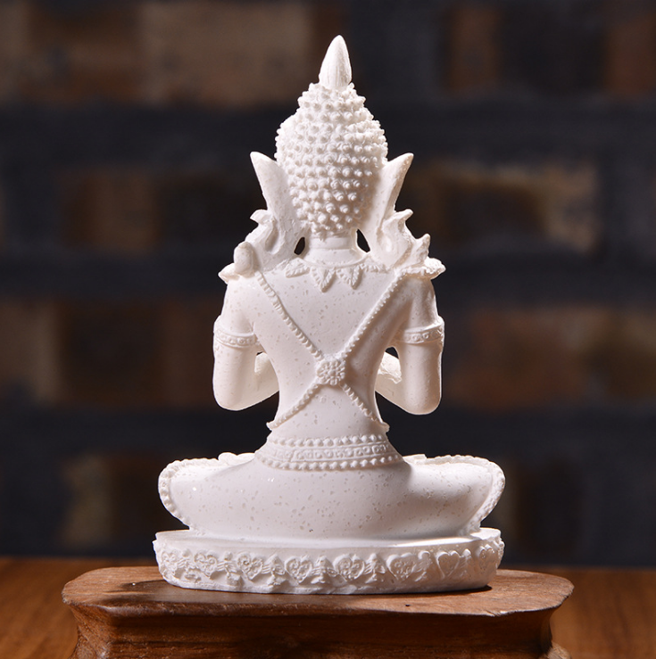 Resin Sandstone Small Sitting Buddha Home Decor Piece