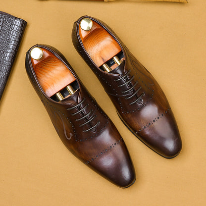 British Brock Men's Leather Oxford Dress Shoes