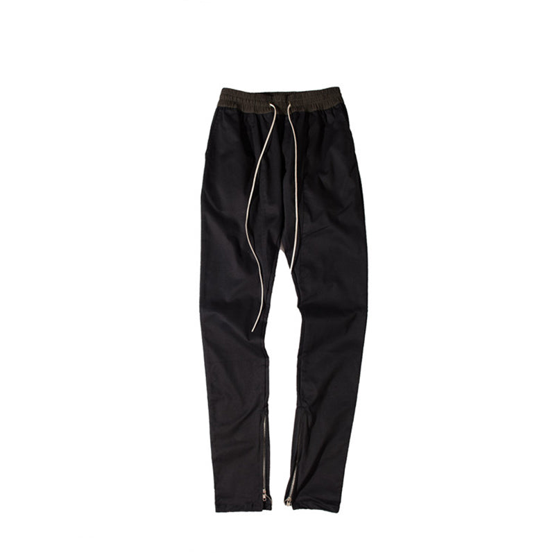 Men's Casual Drawstring Zipper Sports Pants