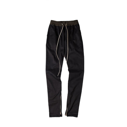 Men's Casual Drawstring Zipper Sports Pants