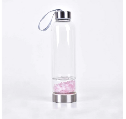 Creative Natural Colored Stone Glass Water Bottle