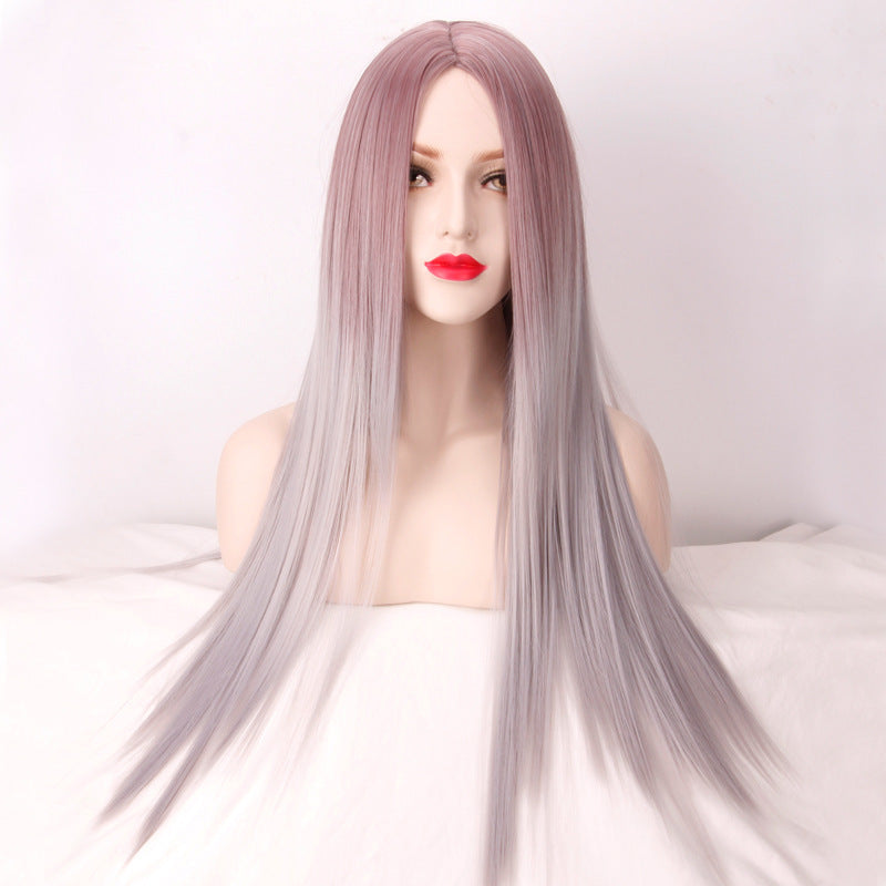 Taro Color Medium Length Straight Hair