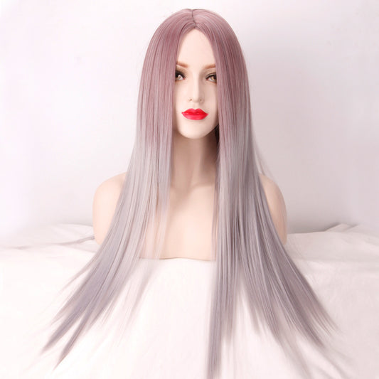 Taro Color Medium Length Straight Hair