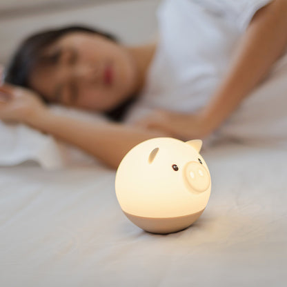 USB Rechargeable Colorful Pig Night Light (Creative Gift)