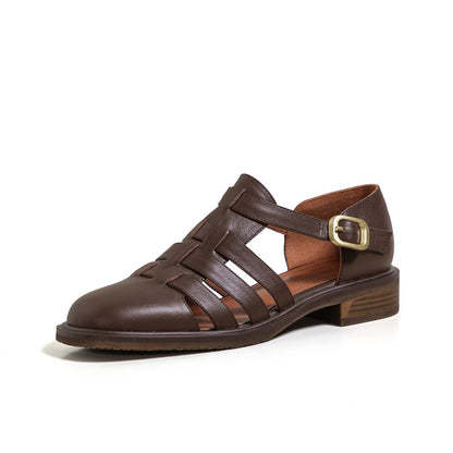 Women's Baotou Hollow Mary Jane Flat Shoes