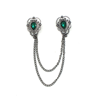 Men's Waterdrop Gem Brooch for Suits and Shirts