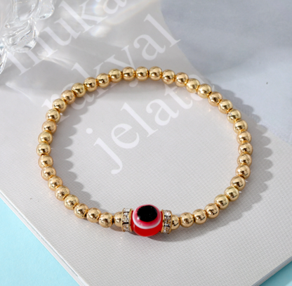 Natural Turquoise Blue Eye Lucky Beads Bracelet