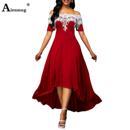 Elegant 5XL Women's Vintage Maxi Dress with Lace Detail