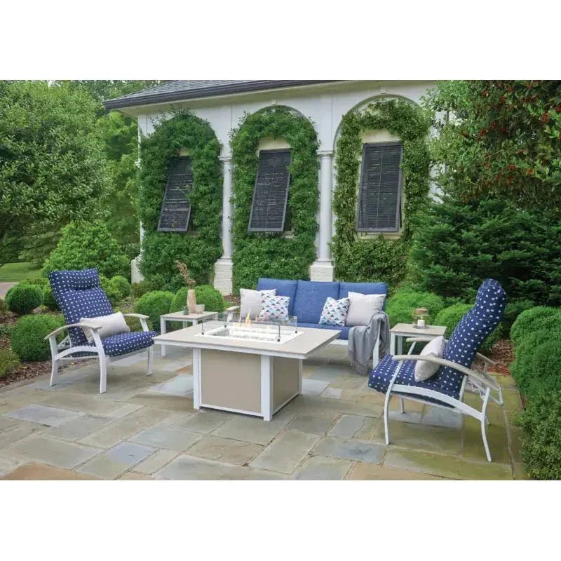 36" x 54" Rectangular Polymer Top Chat Height Outdoor Fire Table