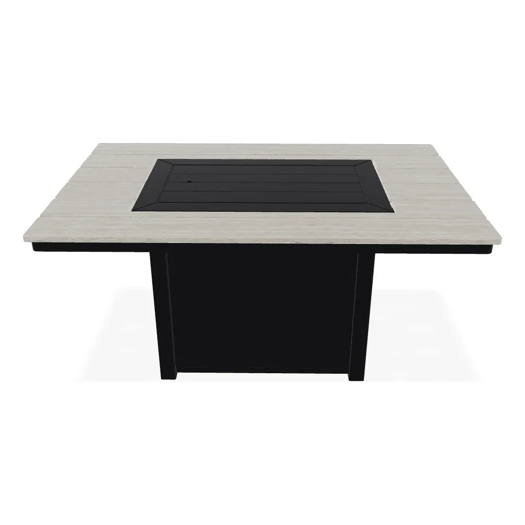 36" x 54" Rectangular Polymer Top Chat Height Outdoor Fire Table