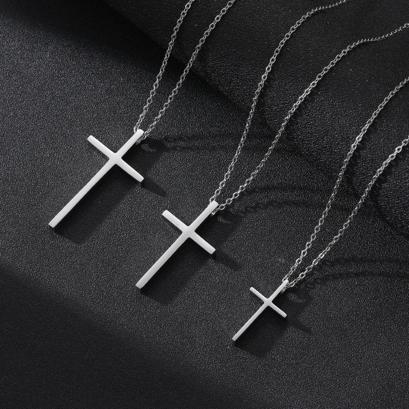 Titanium Steel Cross Necklace for Men's Fashion Style
