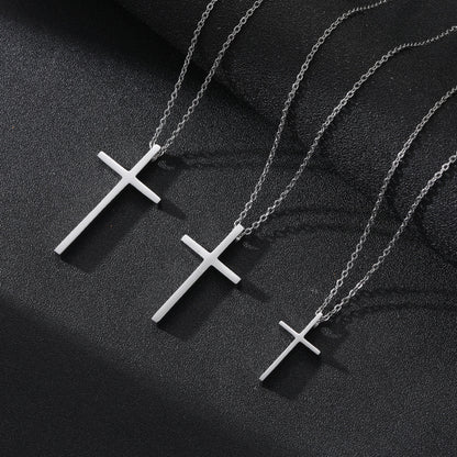 Titanium Steel Cross Necklace for Men's Fashion Style
