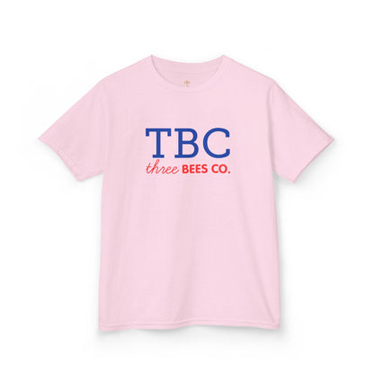 Kids Heavy Cotton Gildan Three Bees Co. in Blue and Red Hive Tee
