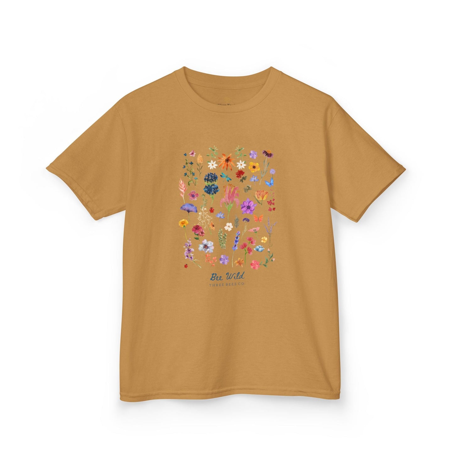 Bee Wild Girls Floral Short Sleeve Youth Hive Tee