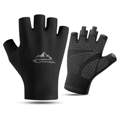 Ice Silk Sunscreen Palm Microfiber Non-slip Wear-resistant High Elastic Men's Gloves