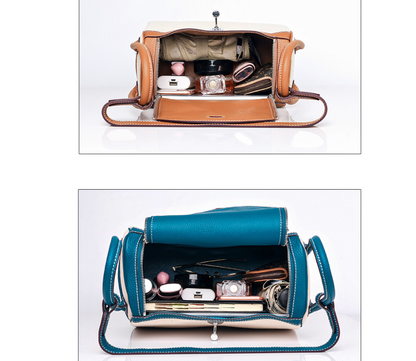 Canvas and Top Layer Cowhide Doctor's Handbag