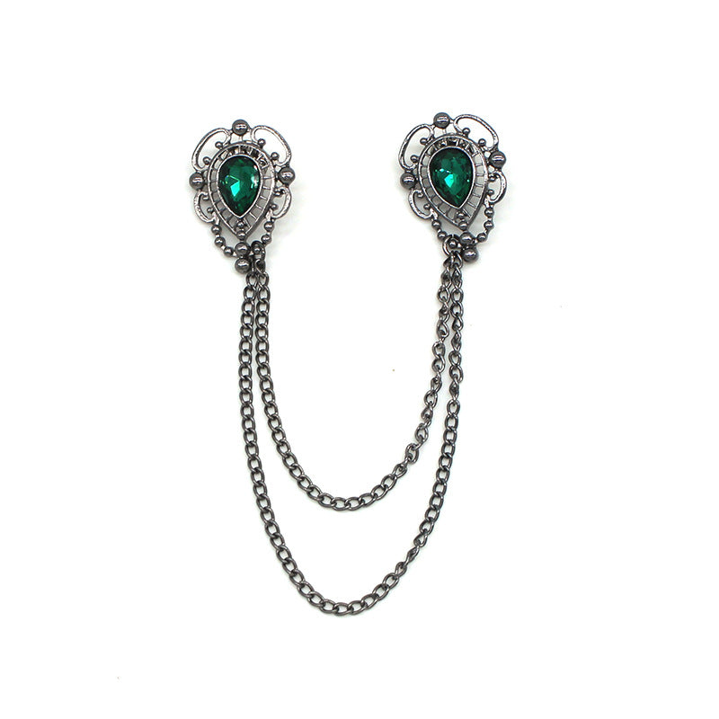 Men's Waterdrop Gem Brooch for Suits and Shirts