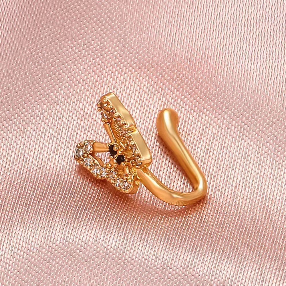 U-Shaped Butterfly Nose Ring