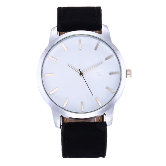 Men's Large Dial Military Sports Watch with Suede Strap