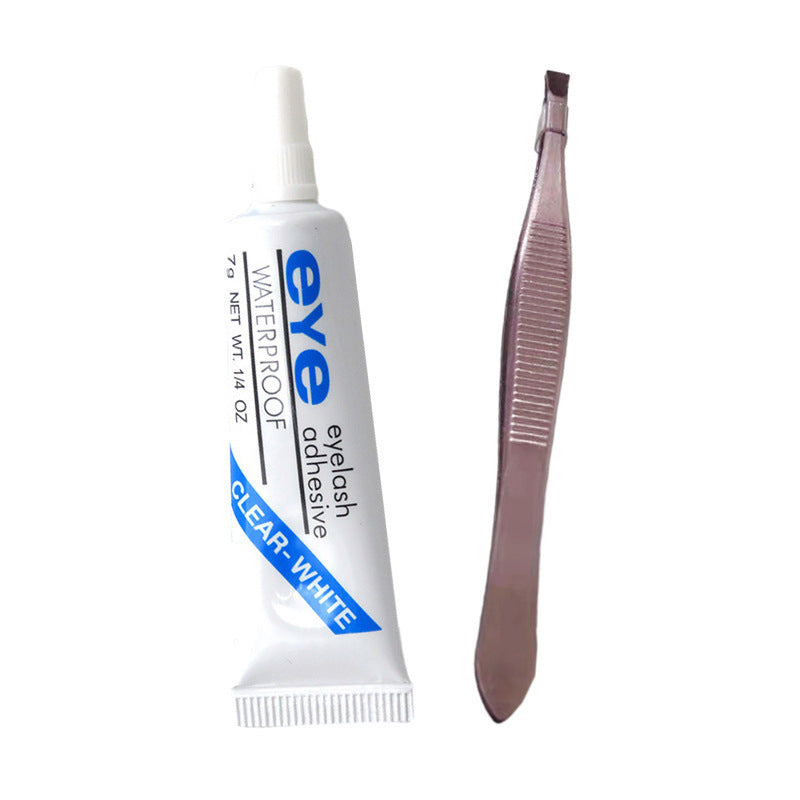 Eyelash Glue and Tweezers Set for Long-lasting Extensions