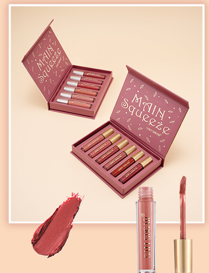 6 Colors Nonstick Earth Matte Lipstick Glaze