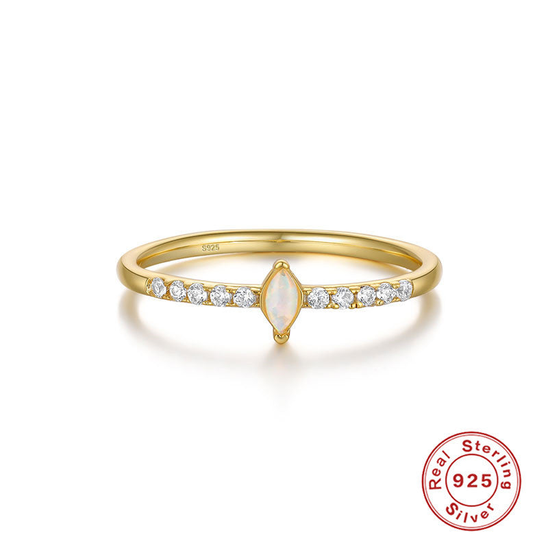 S925 Sterling Silver Round Diamond Engagement Ring
