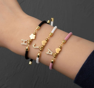 Copper Micro Inlay 26 Letters Stainless Steel Bracelet