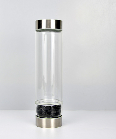 Creative Natural Colored Stone Glass Water Bottle