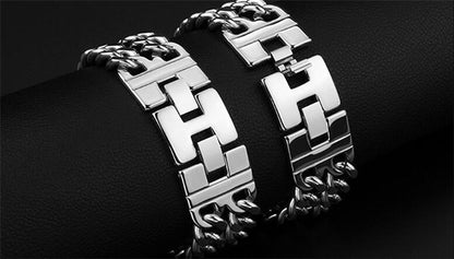 Classic Men's Titanium Steel Cross Bracelet (Wholesale)