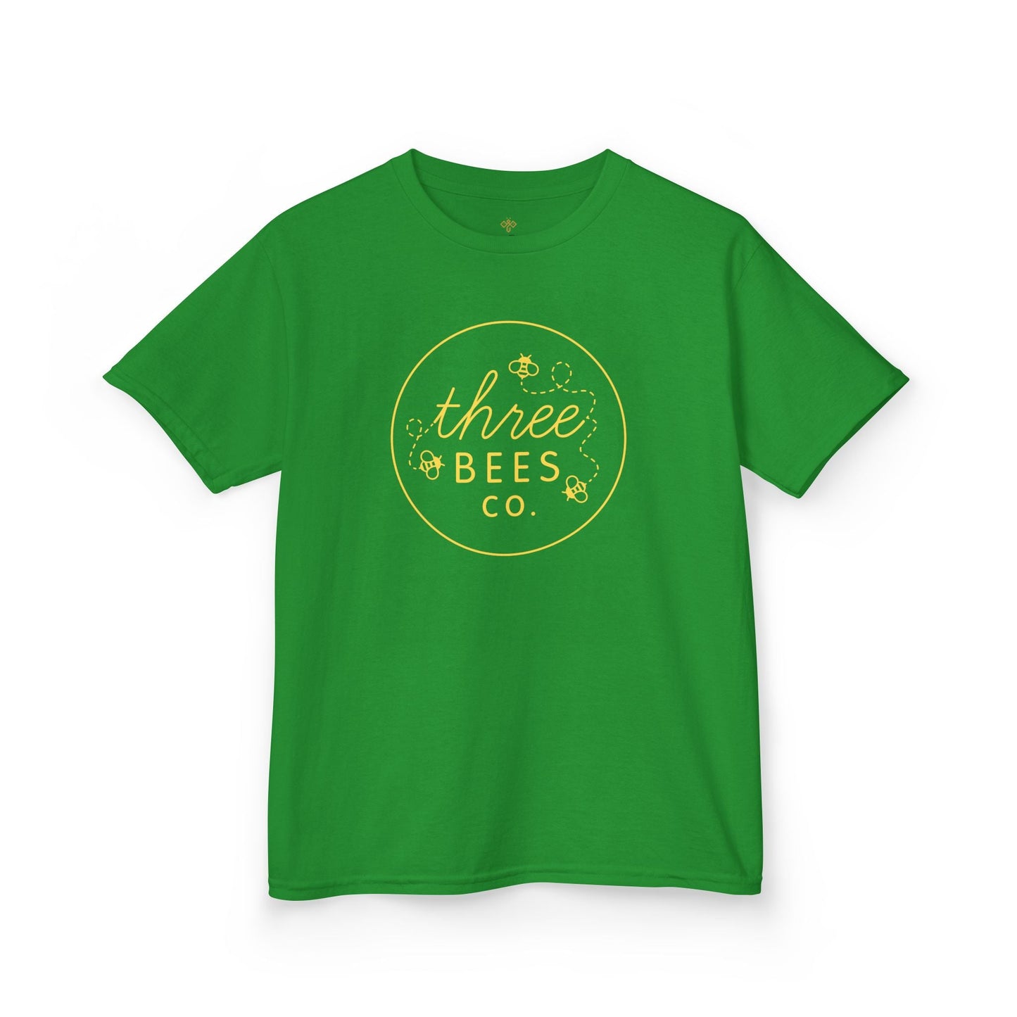 Kids Heavy Cotton Gildan Three Bees Classic Logo in Yellow Hive Tee
