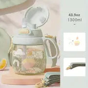 Cute Kawaii Penguin Water Bottle with Lid and Straw (1pc)